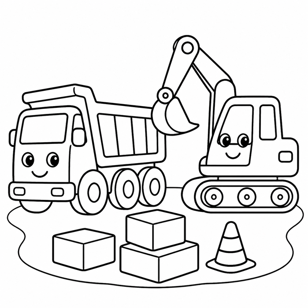 Ausmalbild: Baustelle