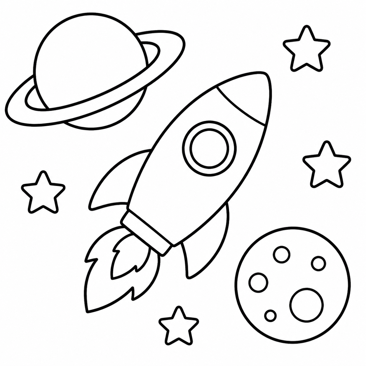 Ausmalbild: Weltraum